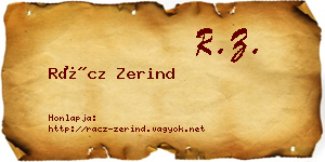 Rácz Zerind névjegykártya